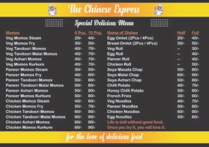 Fast Food Menu (Size - A4, Both Side)