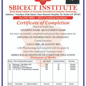 Institute Marksheet Design