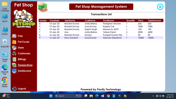 Pet Shop Management System Full Project (C#) - Image 11