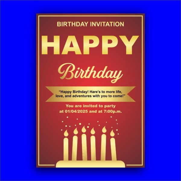 Birthday Invitation Card A5