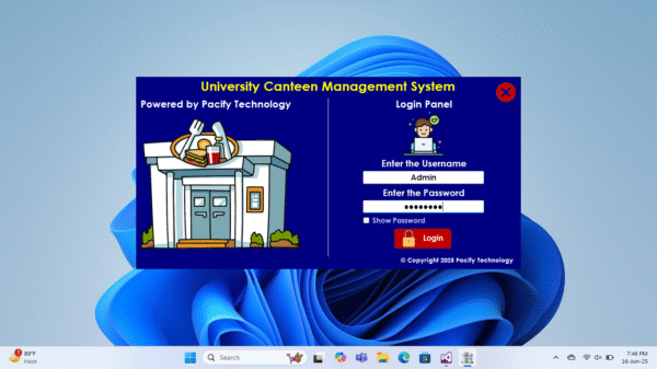 University Canteen Management System Source Code (C#)