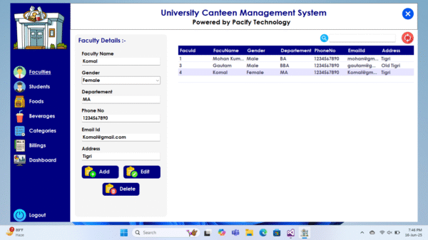 University Canteen Management System Full Project (C#) - Image 4