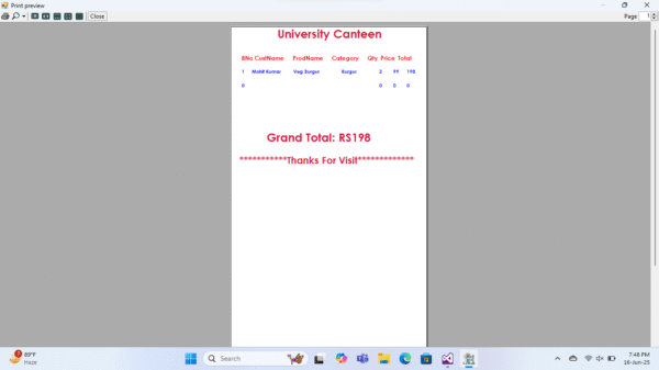 University Canteen Management System Full Project (C#) - Image 10
