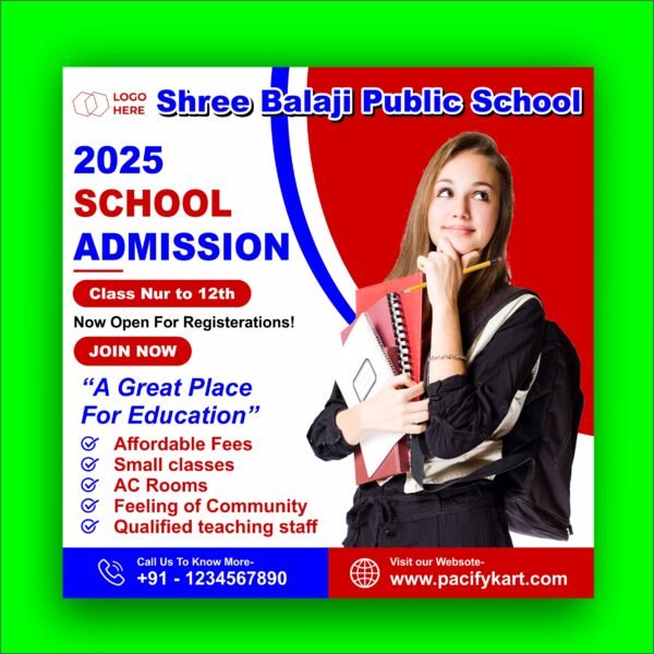 Shree Balaji Public School Admission Banner 2X2 Feet
