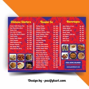Restaurant Menu Card Design A4 Size