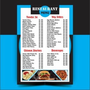 Restaurant Menu Card Template Design A5 Size