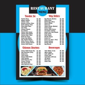 Restaurant Menu Card Template Design A5 Size