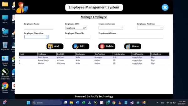 Employee Management System Full Project in Vb.net