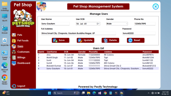 Pet Shop Management System Full Project in C#