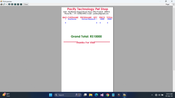 Pet Shop Management System Full Project in C#