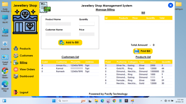 Jewellery Shop Management System Full Project in Vb.net