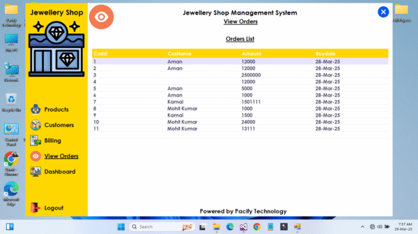 Jewellery Shop Management System Full Project in Vb.net