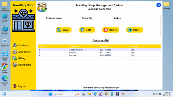 Jewellery Shop Management System Full Project in Vb.net