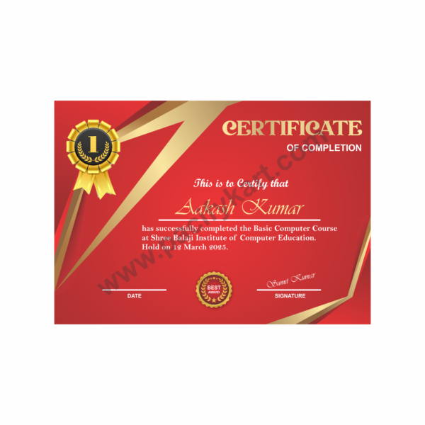 Certificate of Completion for Course | Course Completion Certificate Design CDR – PacifyKart