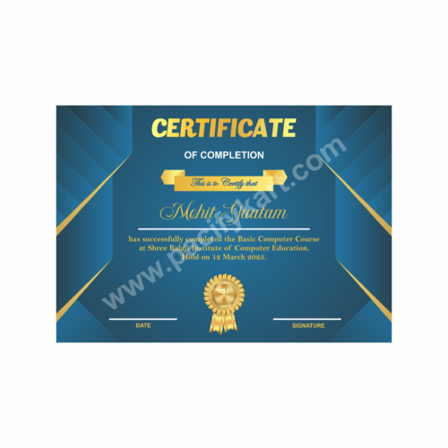 Certificate of Completion for Course | Course Completion Certificate Design CDR – PacifyKart