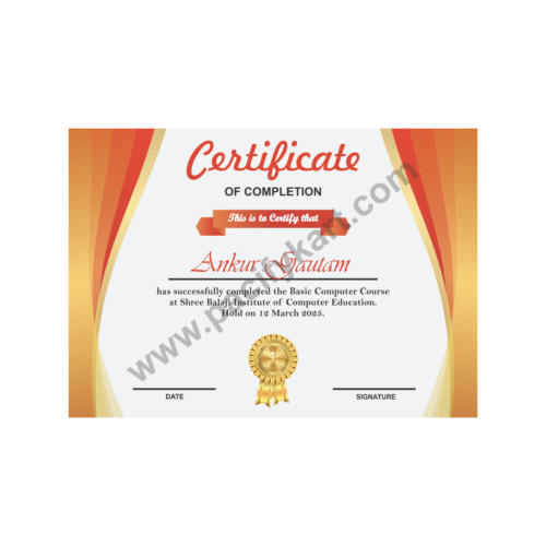 Certificate of Completion for Course | Course Completion Certificate Design CDR – PacifyKart