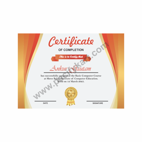 Certificate of Completion for Course | Course Completion Certificate Design CDR – PacifyKart