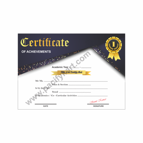 Certificate of Achievement | First Second Third Position Award Certificate Design CDR – PacifyKart