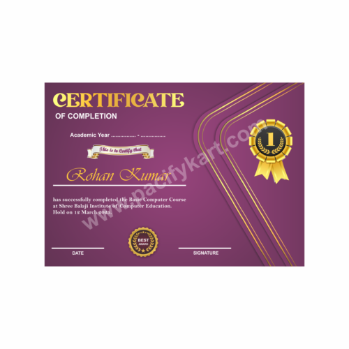 Certificate of Completion for Course | Course Completion Certificate Design CDR – PacifyKart