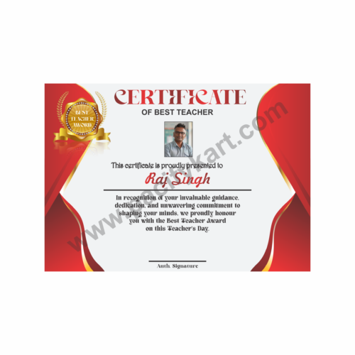 Certificate of Best Teacher Award for Teachers’ Day | Teacher Award Certificate Design CDR – PacifyKart