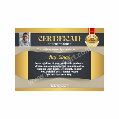 Certificate of Best Teacher Award for Teachers’ Day | Teacher Award Certificate Design CDR – PacifyKart