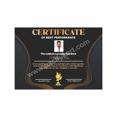 Certificate of Best Performance for Sales Achievement | Best Sales Award Certificate Design – PacifyKart