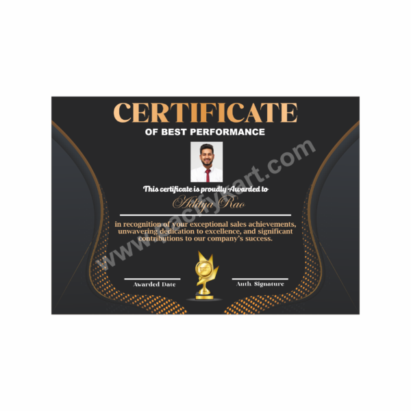 Certificate of Best Performance for Sales Achievement | Best Sales Award Certificate Design – PacifyKart