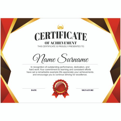 Certificate of Achievement CDR File | Fully Editable CorelDRAW Certificate Design
