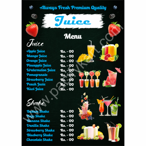 Juice Menu Card Design A5 Size (2) - www.pacifykart.com