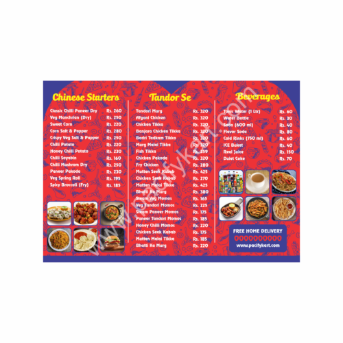 Restaurant Menu Card Design A4 Size | Food Menu Card CDR – PacifyKart