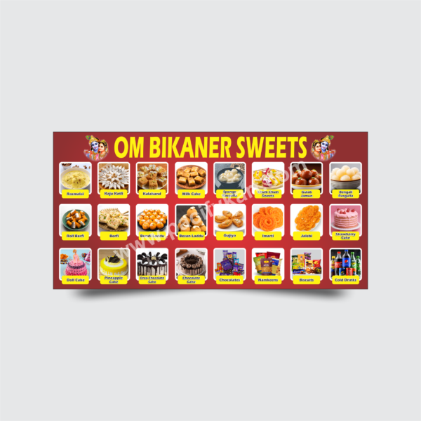 Bikaner Sweets Shop Banner Design CDR 2018 10×5 Feet | Sweet Shop Flex Banner – PacifyKart