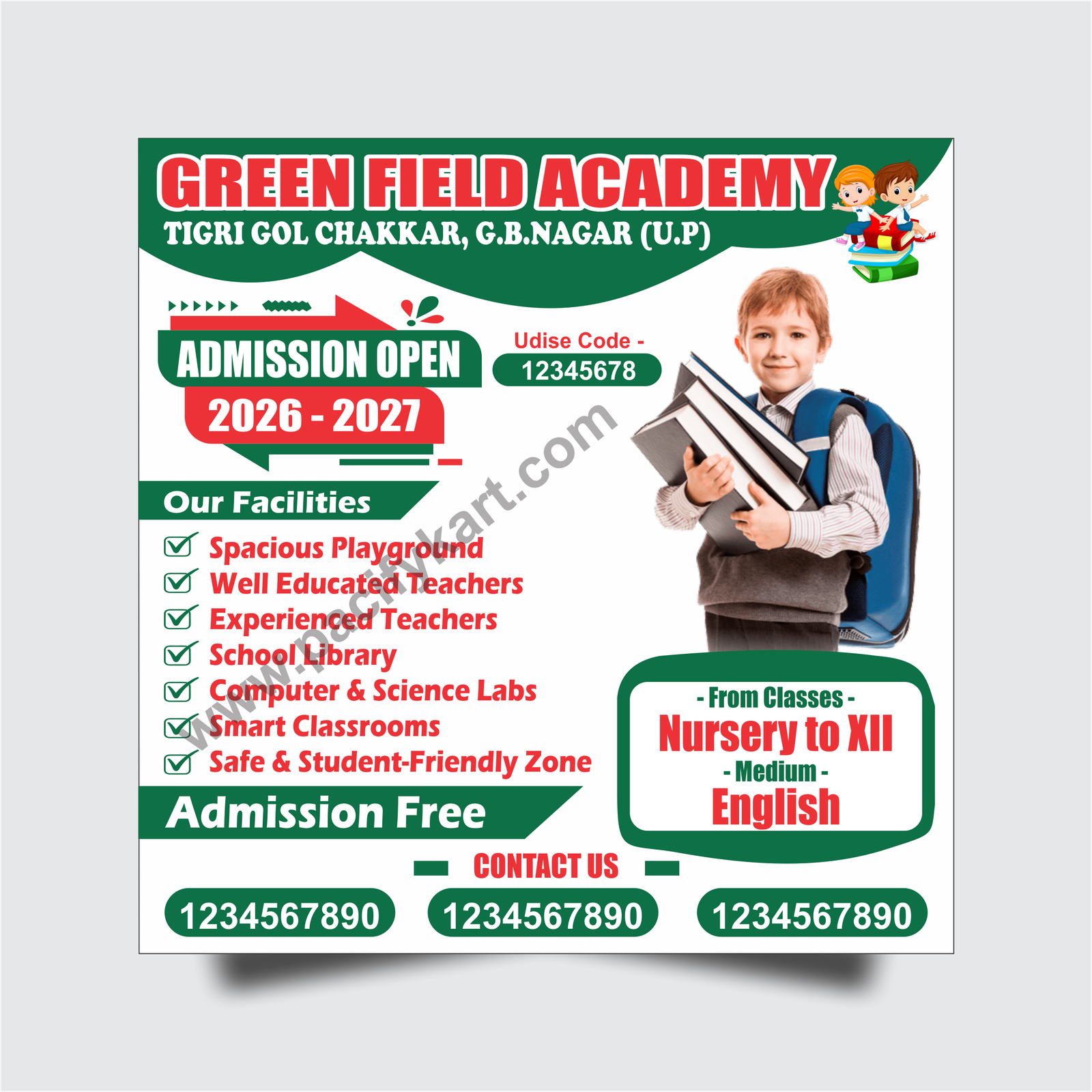 Inter College & School Banner Design CDR 2018 2×2 Feet | Education Banner CorelDRAW – PacifyKart
